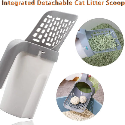 Cat Litter Shovel - Built In Trash Can Refill Bag