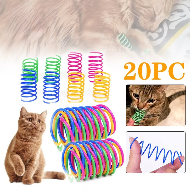 Cat Toy Springs - Kitten Coil Spiral Interactive Colorful