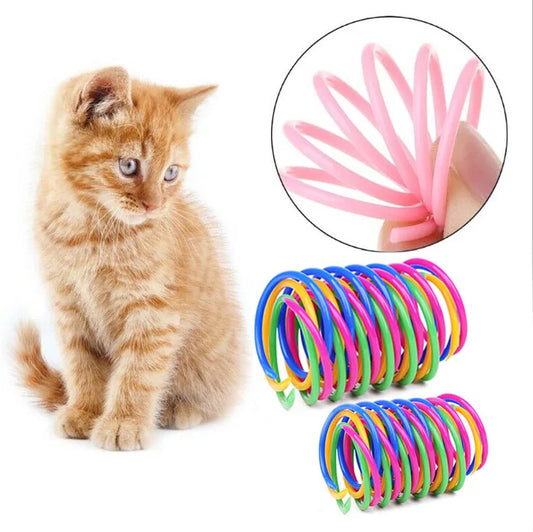 Cat Toy Springs - Kitten Coil Spiral Interactive Colorful