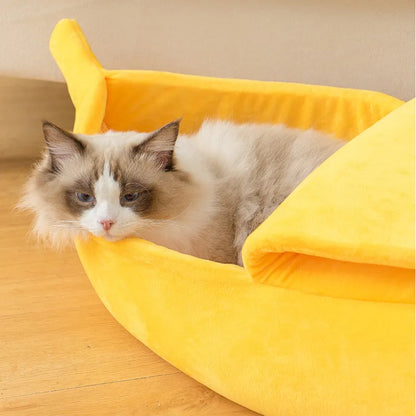 Banana Cat Bed - House Cute Cozy Warm Durable