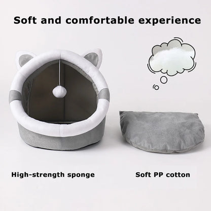 Cat Bed - Cute Kitten Lounger Washable Soft